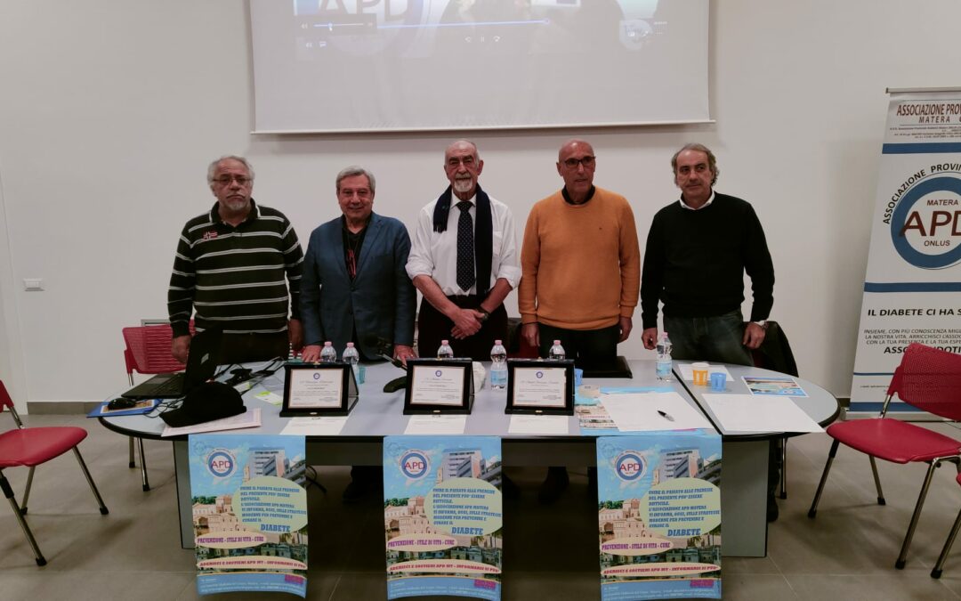 “Prevenzione, Stile di Vita, Cure”: a Matera il primo convegno dell’Associazione Provinciale Diabetici