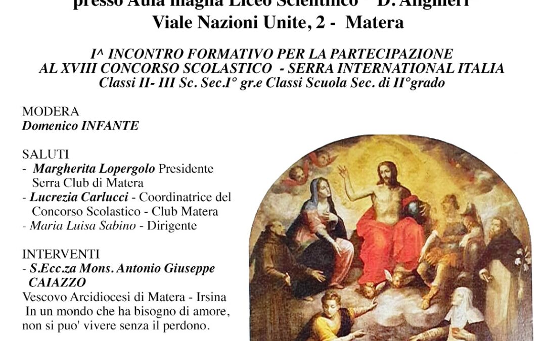 “Il perdono nell’Arte”, a Matera convegno del Serra Club