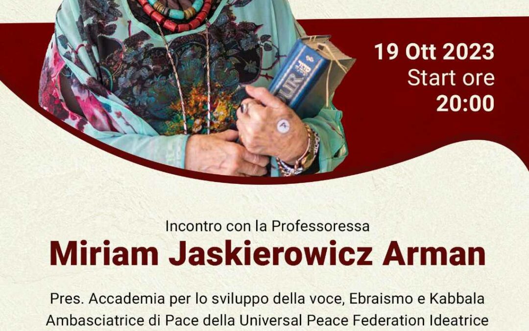 “Come cercare la Pace nel mondo”, il 19 nell’Hotel del Campo di Matera incontro con la professoressa Miriam Jaskierowicz Arman